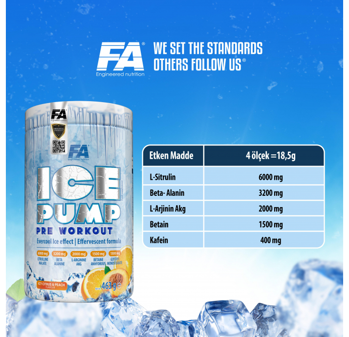 FA Nutrition Ice Pump Pre-Workout 463 Gr Şeftali 463 Gr