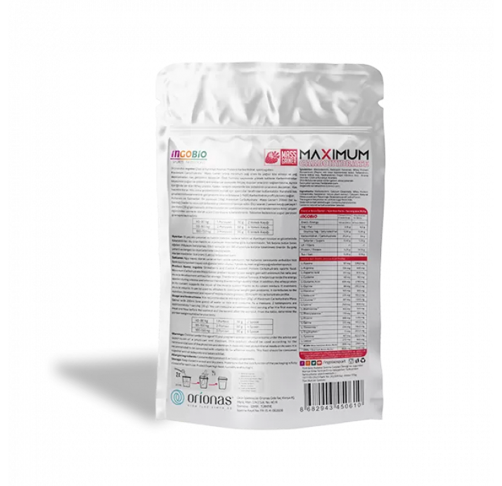 Ingobio Mass Gainer Maximum CARB 510 Gr Muz 510 Gr