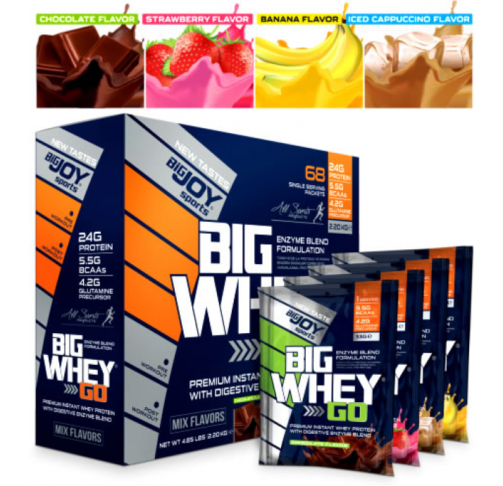 BigJoy Sports BigWhey Go Whey Protein 68 Şase - Çikolata  2244 Gr