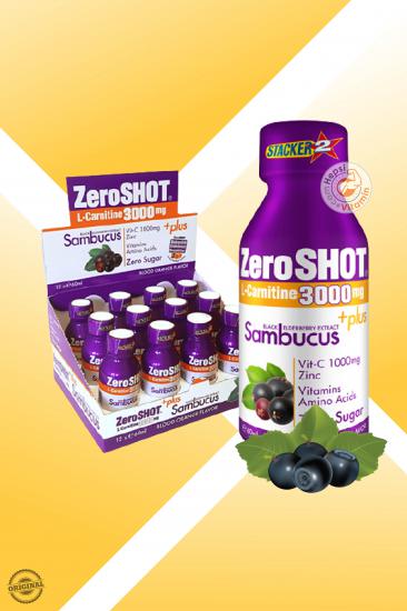 ZeroShot L-Carnitine + Plus Sambucus Kan Portakalı Aromalı 3000 mg*12 Adet
